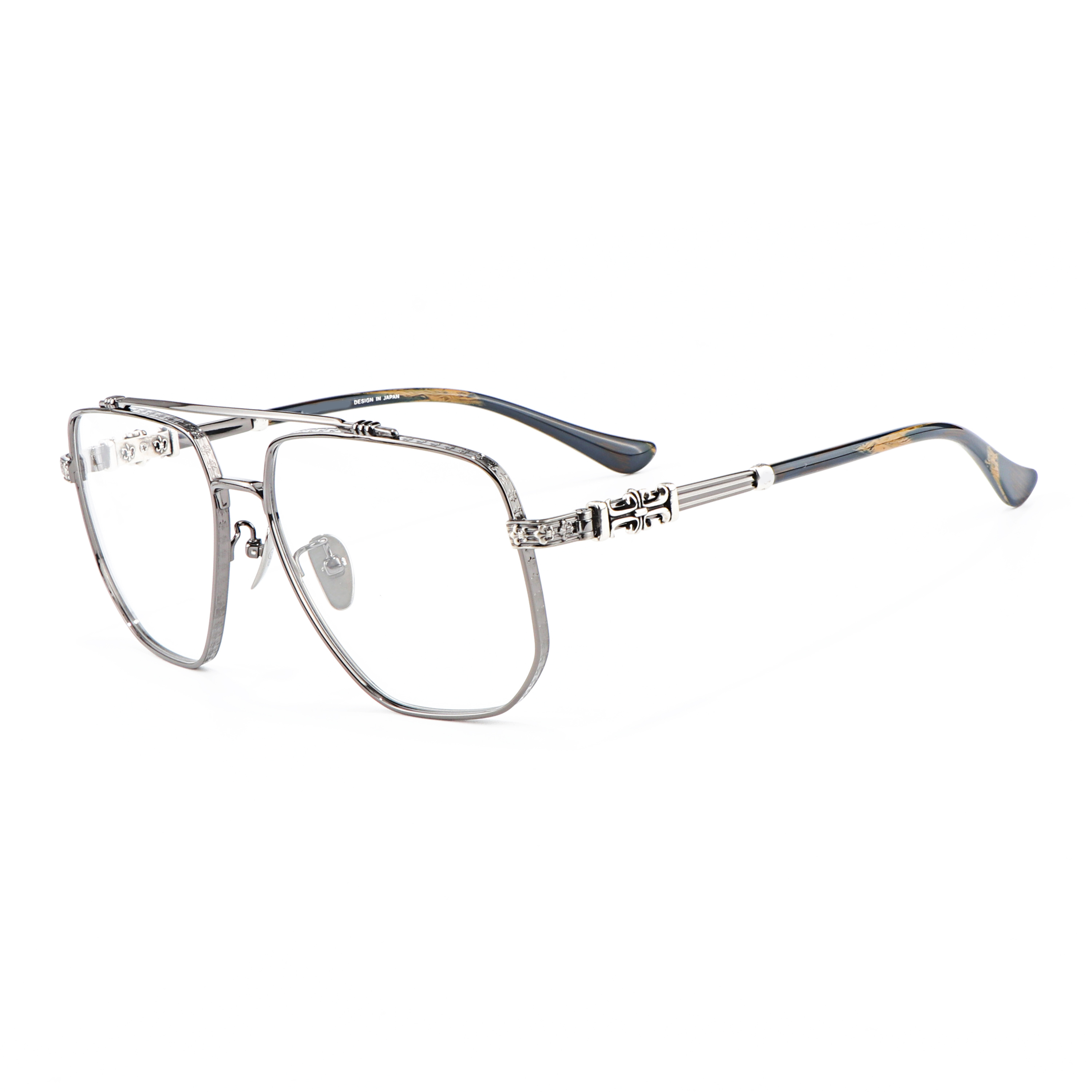 CH8077 High Quality Oversize Titanium Pilot Solid Y2K Luxury Brand Women Custom Made Party clear Frame Glasses for Unisex Men