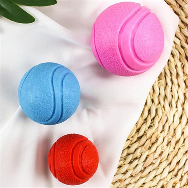 Teeth Cleaning Playing Training Ball for Dogs Natural TPR Foam Durable Indestructible Blue/Red/Pink