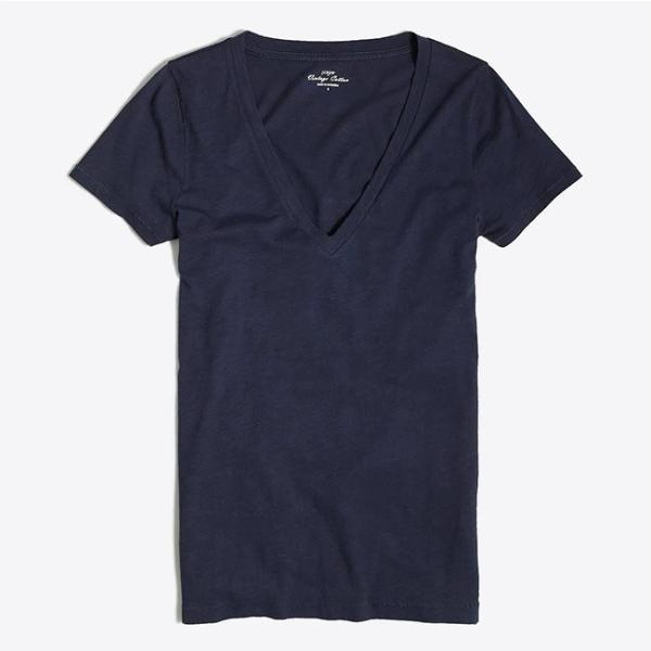 Summer Women's V - Neck Cotton Casual T Shirts , Jersey Knit Ladies Short Tops