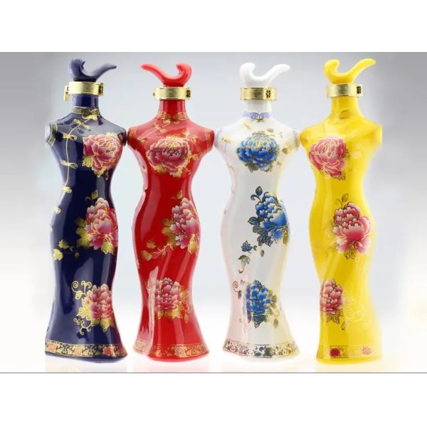 Glass Products 500ml Female Vodka Glass Whisky Red Wine Bottle for Cosmetics Industry