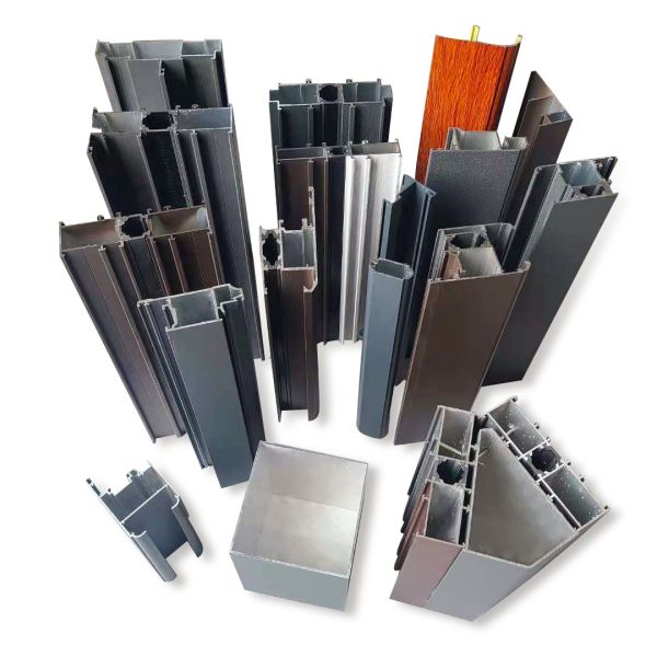 Casement Window Profile Powder Coated Aluminium Door Profiles Green / Grey For Decorations Accessories
