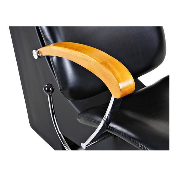 Tilted Footrest Salon Shampoo Chairs And Bowl With Wooden Armrest , High End Salon Furniture