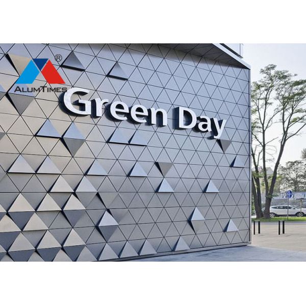 Perforated Aluminium Mesh Panel , Office Metal Building Exterior Facade OEM