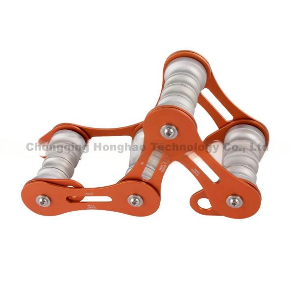 Protector de cuerda de cadena de cuatro ranuras de aleación de aluminio duradero para equipos de escalada de rescate al aire libre