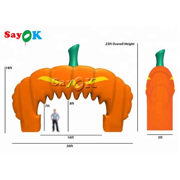 Свод изготовленного на заказ раздувного события тыквы хеллоуина свода оранжевого раздувной для супермаркета