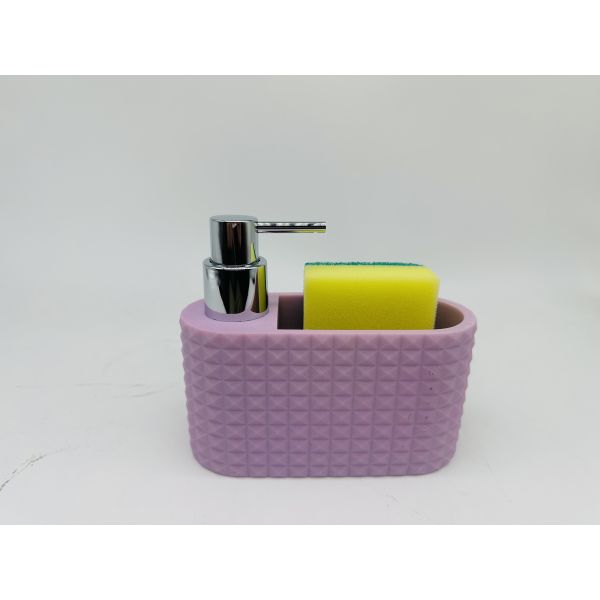 2N1 Dispenser de savon en pierre de sable et à billes de nettoyage Appareils de cuisine Caddy pour le savon à main liquide