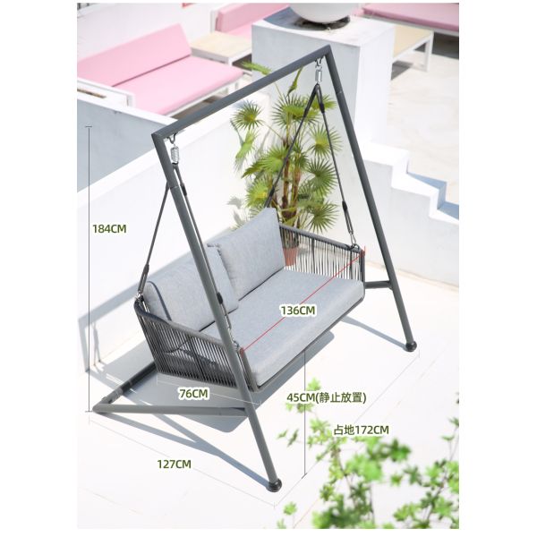 Patio 3 Person Metal Porch Swing