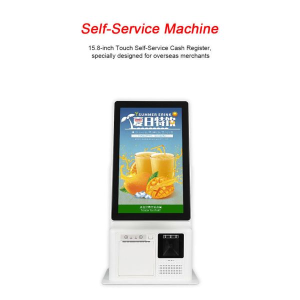 15.8 Inch High Capacity Kiosk Fast Food  Self Service Kiosk For Restaurants