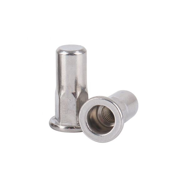 Metric Inner Hex Body Closed End Rivet Nut With Flat Head Stainless Steel Material