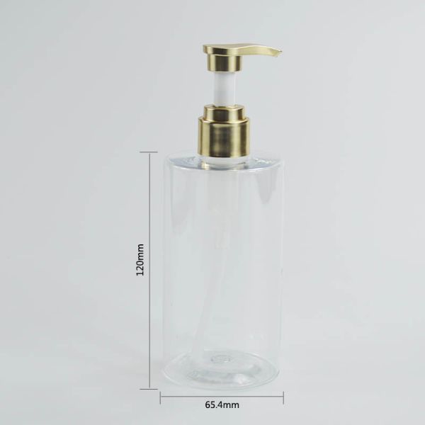 350ml Round Flat Shoulder Lotion Pump Bottle for Plastic Shampoo Shower Gel Packaging
