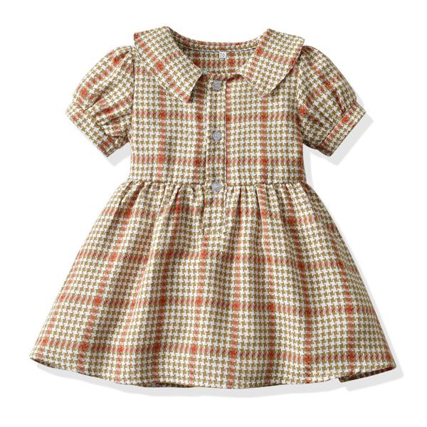A bolha da lapela da manta curto Sleeved roupa de S da princesa Dress Summer Children '