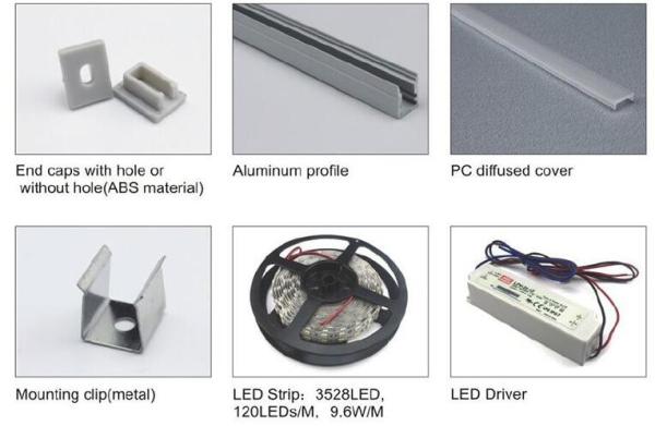 AL4542 Led Strip Light Aluminium Extrusion / Transparent Led Strip Aluminium Profile