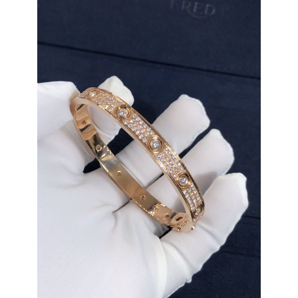 Popular Beautiful Gorgeous Factory Made 18k Car Tier Yellow/White/Rose Gold And Natural Diamonds LOVE Bracelet