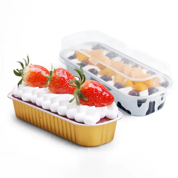 200ml Aluminum Foil Baking Cake Box for Cheese Dessert Bread Packaging Cup Disposable