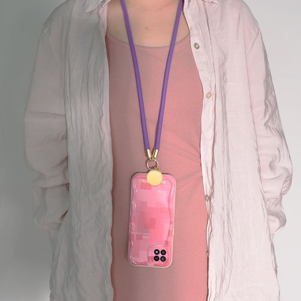 Purple Sublimation Blanks Phone Lanyard Strap With Sublimation Charm Blank