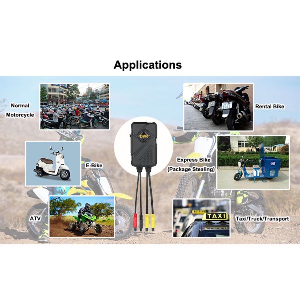 120 Degree 2CH Motorcycle DVR System Support 256GB Storage 1080P