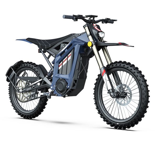 Off-Road Electric Motorcycle with Long Range Battery and Primary Belt Drive Chain