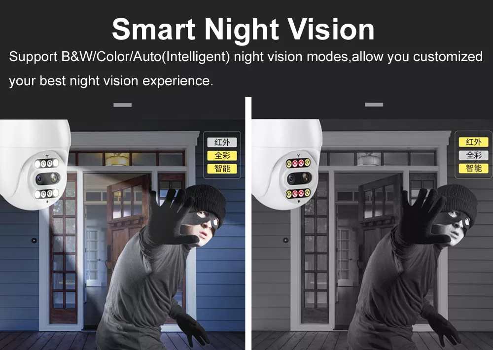Система CCTV 10X камеры CMOS 2.4G WiFi беспроводная сигналит двойной объектив