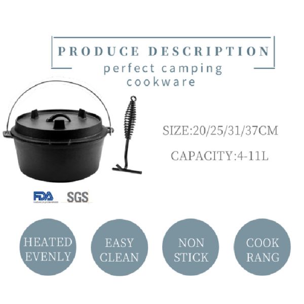 3 Piece Pre Seasoned Cast Iron Frying Pan Set BSCI SGS ISO9005