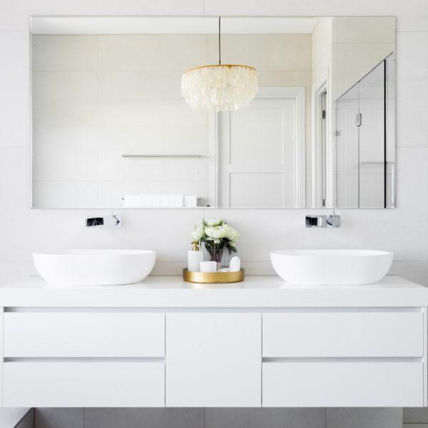 Indoor Home One Meter Wall Hung Bathroom Vanity Units Simple Matte White Melamine Bathroom Vanity Units