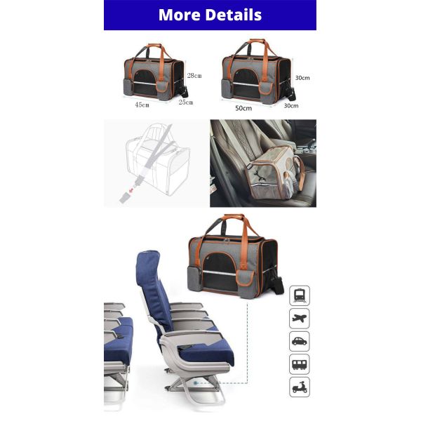 Pet Carrier Transport Bag For Cats, Dogs Up To 8 Kg, Foldable Carry Box For Medium Small Pets