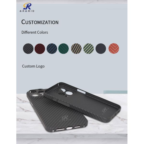 Случай телефона волокна углерода Кевлара военной ранга материальный на iPhone 14 Pro