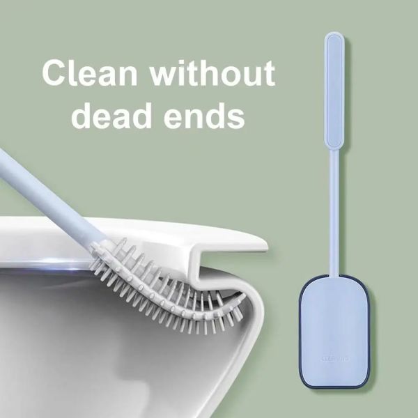 39.6cm Toilet Bowl Brush Silicone Wall Mounted Anti-Roll Anti-Drip Suitable for Travel Trailers and Campers RVers for RVers