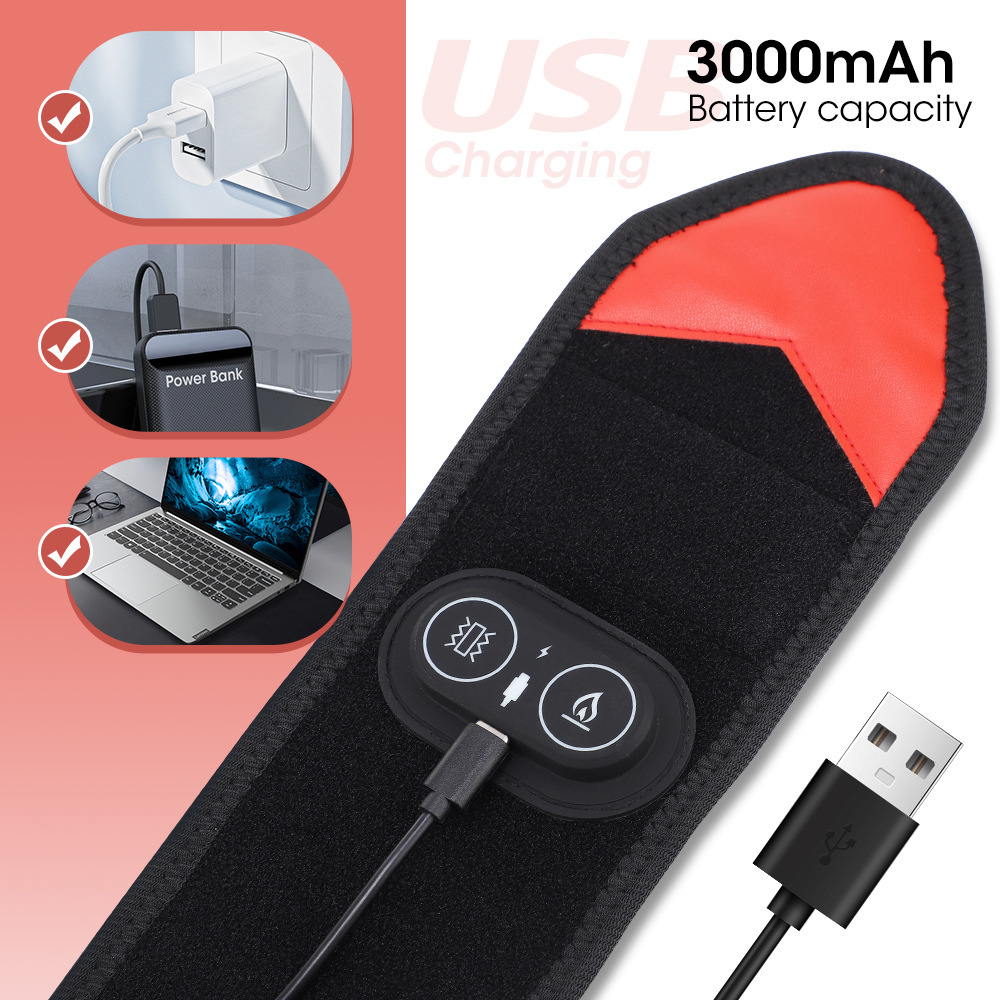 Red Light Therapy Wrist Wrap with 3000mAh Battery and Multi-Level Temperature Adjustment Featuring 36 Red LED Beads
