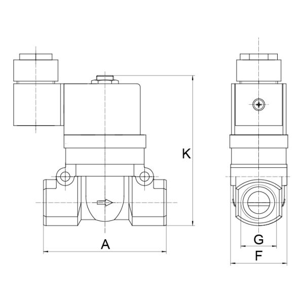 5404 B 12.0 40 bar Brass Solenoid Valve For Air Compressor 1/2''