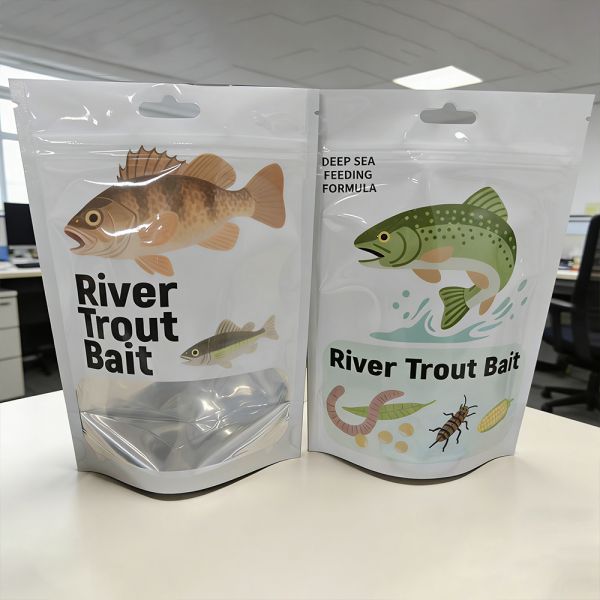 Feed Fish Bait Packaging Bag Food Grade ECO Plastic Packaging Powder Granular Live Anti Life Bait Mylar Bag Customized Logo