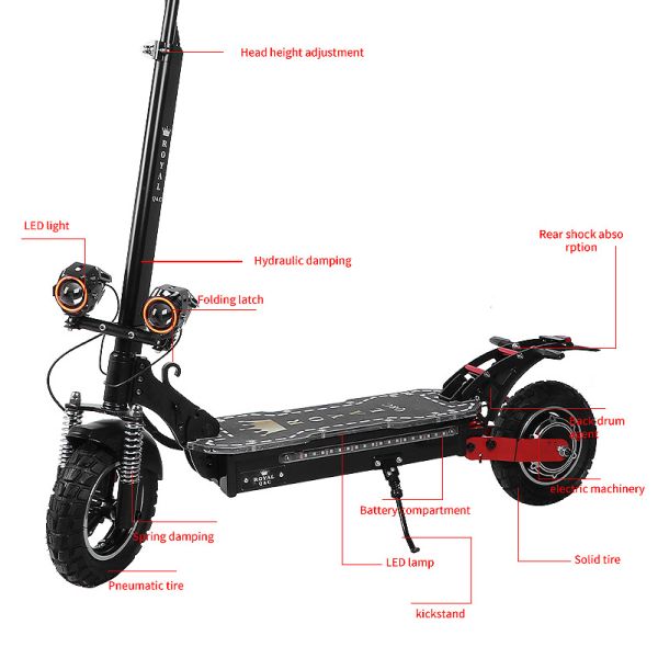 10/11 Inch 48V 60V 1000W 2000W High Power High Speed Cross-Country Electric Scooter