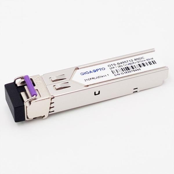 1.25G BiDi SFP 1000BASE-BX TX1490nm/RX1570nm 80km SMF DOM LC Transceiver Module
