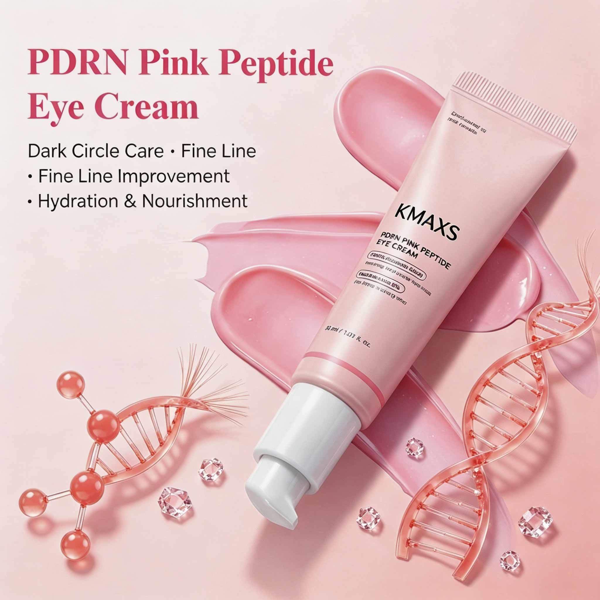 Pink PDRN Peptide Eye Cream Serum Salmon DNA Niacinamide Dark Circle Fine Line Care