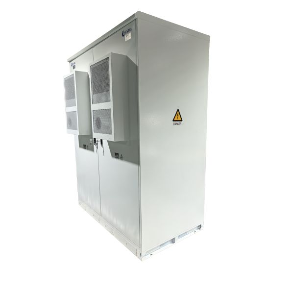 Dual 48U Outdoor Integrated Cabinet, 1500W Air Conditioner, LED Light, Aerosol Fire Suppression System and Door Sensor