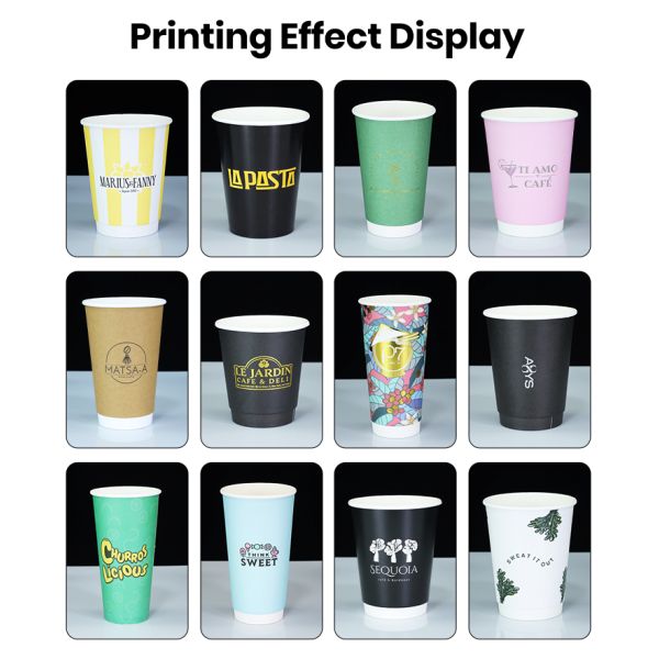 Customized Personalized Branded Takeaway Hot Coffee Paper Cup with Lids