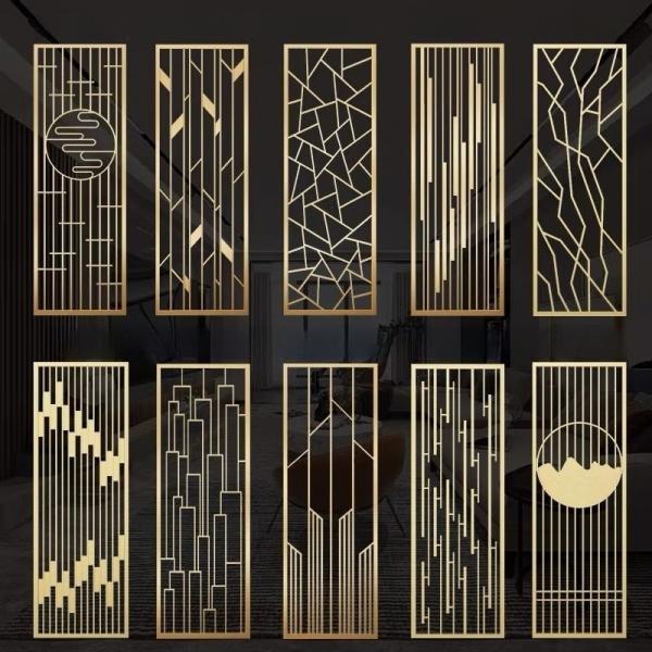 Low Maintenance Metal Room Divider Customizable Size Decorative Metal Wall Panels Interior