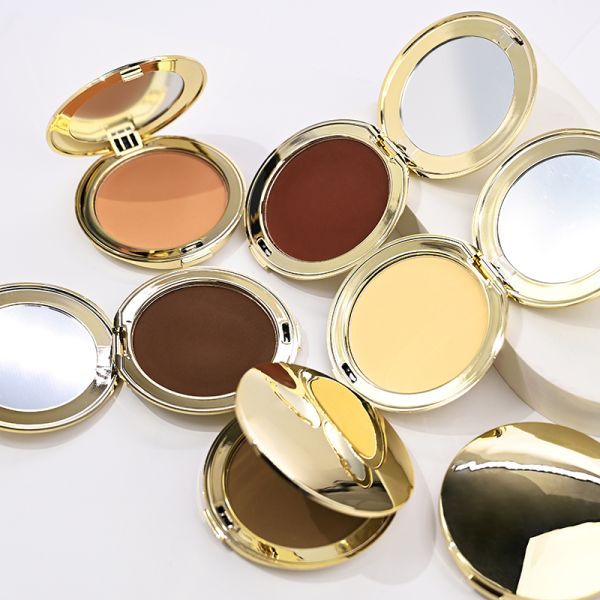 Poudre compacte de maquillage avec logo privé, cosmétiques personnalisés, marque de distributeur