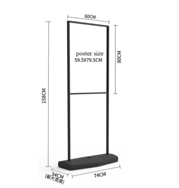 Outdoor Metal Display Poster Stand Floor Standing Sign Holder With Watering