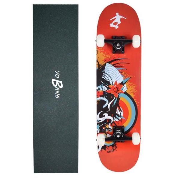 Best skateboard factory 30inch Double Kick Skateboard With Polishing Alu Truck 52 X 32mm Clear Wheel