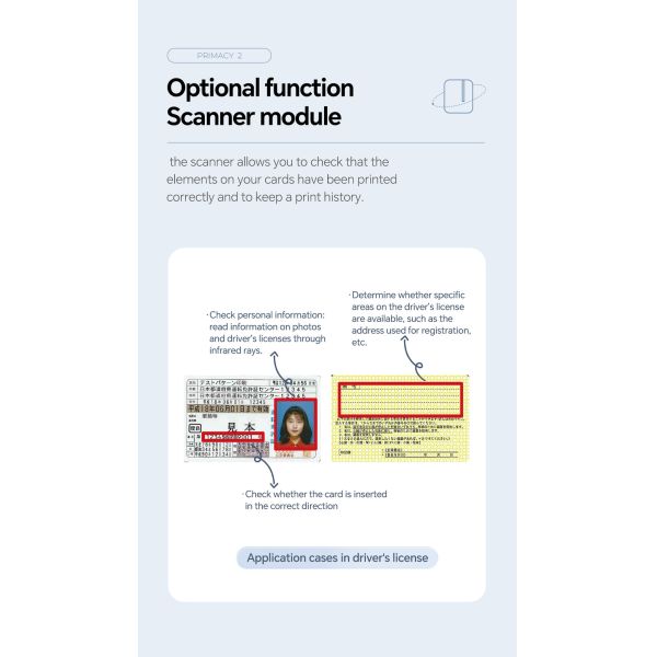 Противофальсификационный принтер из ПВХ для удостоверения личности