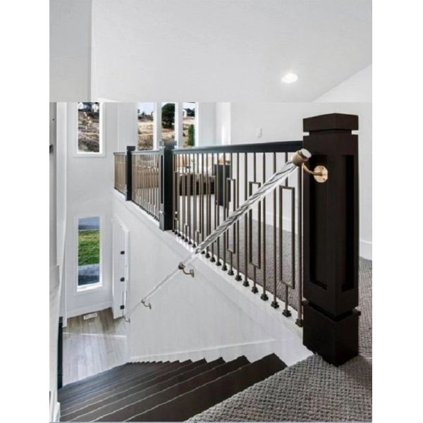 304 de aço inoxidável quentes escada preta que cerca a balaustrada de alumínio