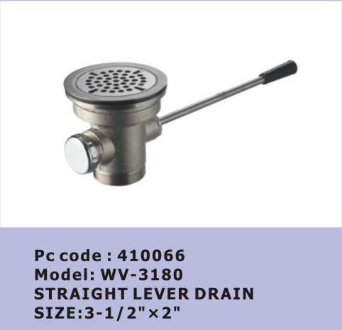 Steel Commercial High Temp Dishwasher Part Twist Lever Drain For Waste Valve