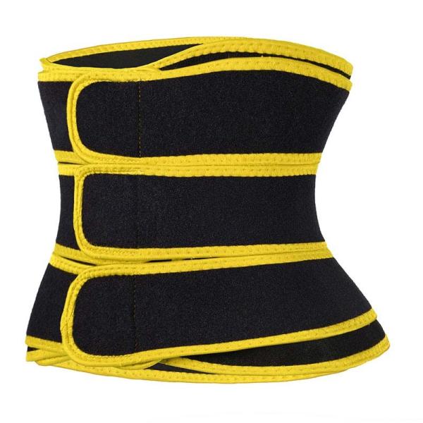 Espartilho de Black And Yellow do instrutor da cintura das correias do neopreno 3 para aplainar da barriga