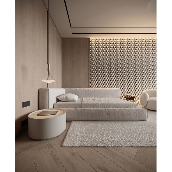 Warm Beige Elegant Villa Living Room Kitchen Decoration Design Building Material Supplies