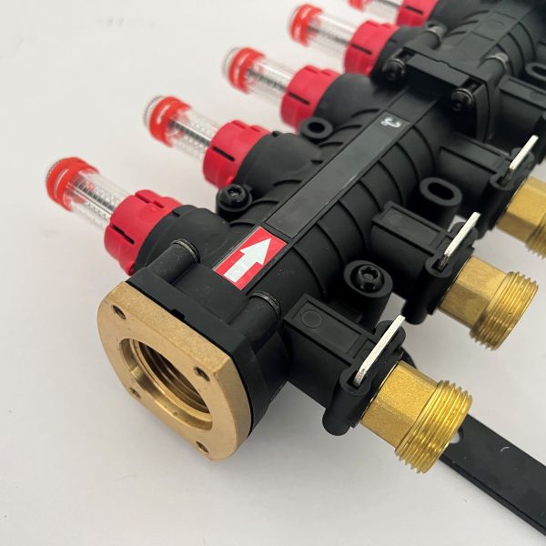 Radiant Floor Heat Manifolds, EP Radiant Heat Manifold,Nylon Manifold with flow meter with bracket for Radiant heating