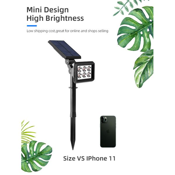 IP65 3.7V 2200MAH LED Solar Landscape Light 300 lumen solar path lights