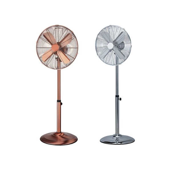 Brushed Stainless Steel Metal Blade Oscillating Fan 3 Speed 110V 60W