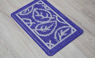 100% Polyester Fleece Outdoor Door Mats Oblong Shape For Household Entrance