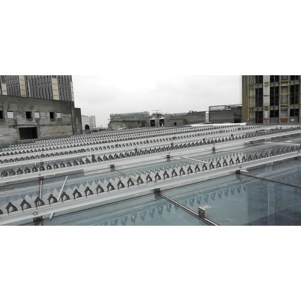 Commercial Louvre Facade System T6 Series 300mm Film Covering Waterproof