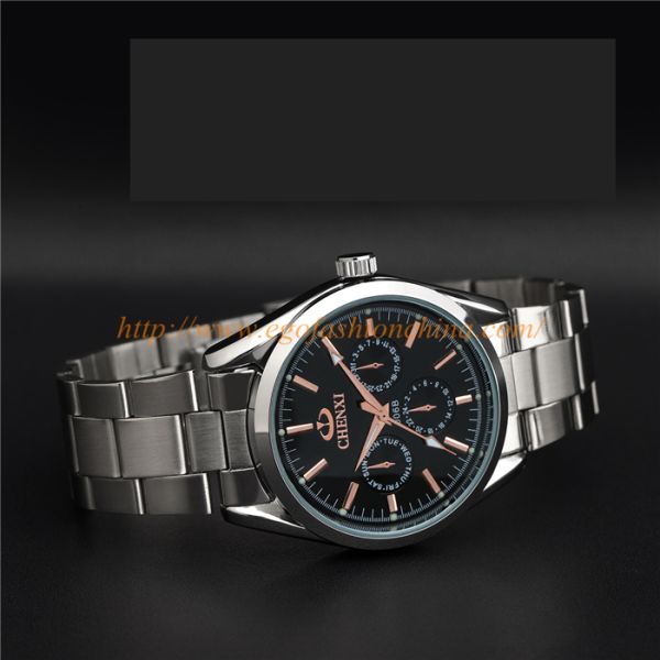 006B Rose Gold Numerals Small Dials Men Watch Stainless Steel Watch Luxury Stylish Watches